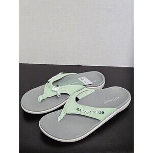 Sz 11B - Revitalign Orthotic Beaded Thong Sandals Yumi STRENGTH Green Flip Flop